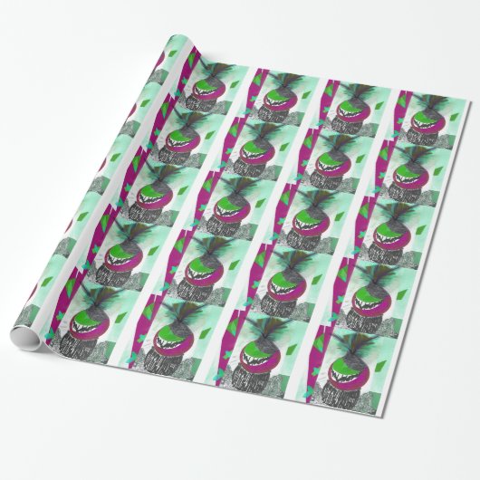 Papier Cadeau Conception Tribale Verte (Déroulé)