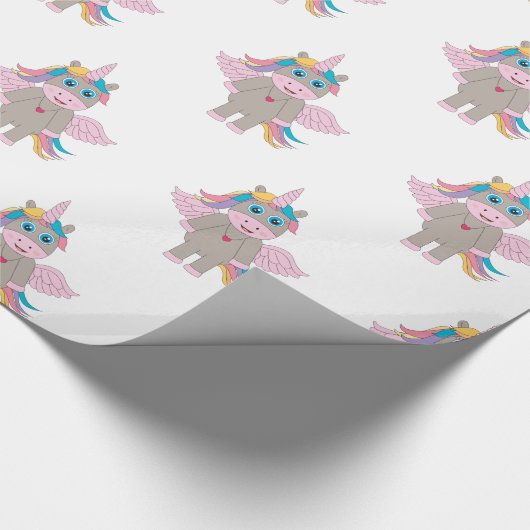 Papier Cadeau Conception Unicorne Arc-en-ciel mignon (Coin)