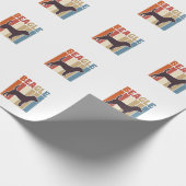 Papier Cadeau Conception vectorielle à rayures rétro de chien Be (Coin)