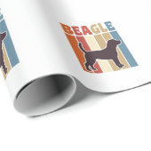 Papier Cadeau Conception vectorielle à rayures rétro de chien Be (Coin rond)