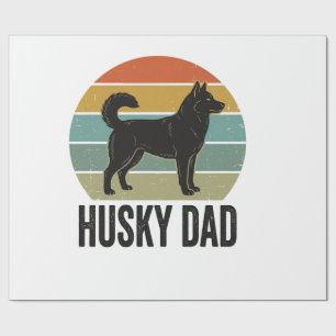 Papier Cadeau Conception vectorielle de chien rétro Husky Papa V