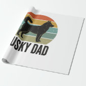 Papier Cadeau Conception vectorielle de chien rétro Husky Papa V (Déroulé)