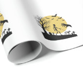 Papier Cadeau Conception vectorielle de chien squelette de Hallo (Coin rond)