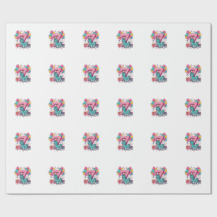 Papier Cadeau Conception vectorielle de poney mignon pour la fêt