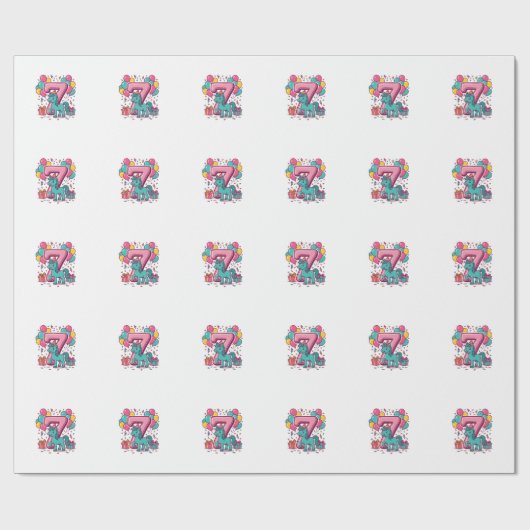 Papier Cadeau Conception vectorielle de poney mignon pour la fêt (Plat)