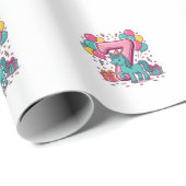 Papier Cadeau Conception vectorielle de poney mignon pour la fêt (Coin rond)