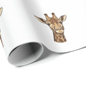 Papier Cadeau Conception vectorielle de tête de girafe gravée vi (Coin rond)