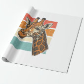 Papier Cadeau Conception vectorielle de tête de girafe rétro vin (Déroulé)