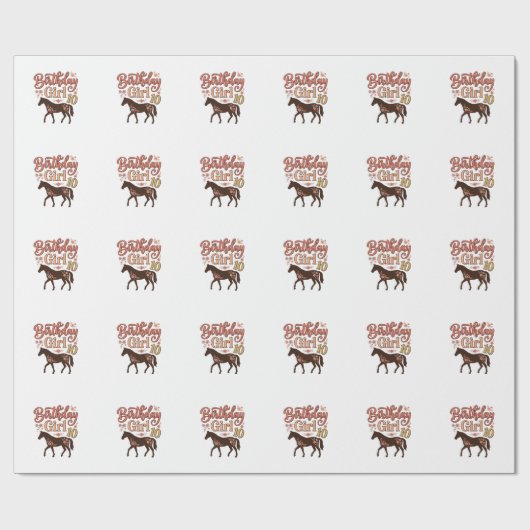 Papier Cadeau Conception vectorielle florale de cheval 10 pour f (Plat)