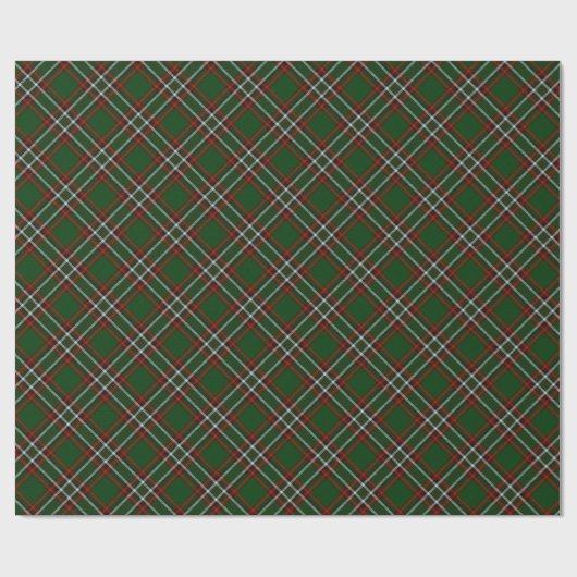Papier Cadeau Conception verte et rouge de style de plaid (Plat)