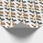 Papier Cadeau conception vintage de poulets (Coin)