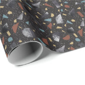 Papier Cadeau Conception Vintage de surface Terrazzo (Coin rond)