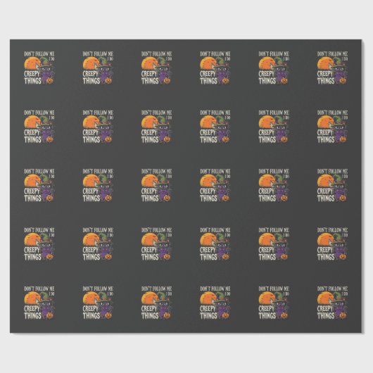 Papier Cadeau Conceptions de chat de sorcière d'Halloween de cho (Plat)