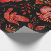 Papier Cadeau Conceptions de motifs floraux et feuillus vibrants (Coin)