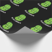 Papier Cadeau Concombre bleu Funny Sad Veggie Cucumber Pun Dark  (Coin)