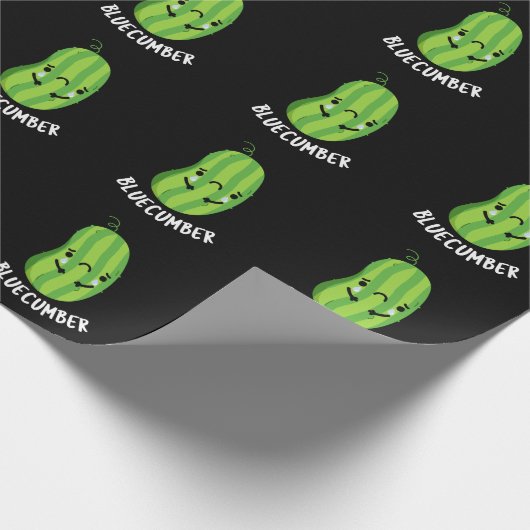 Papier Cadeau Concombre bleu Funny Sad Veggie Cucumber Pun Dark  (Coin)