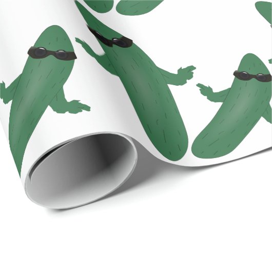 Papier Cadeau Concombre cool (Coin rond)