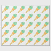 Papier Cadeau cône de crème glacée à la puce à chocolat à la men (Plat)