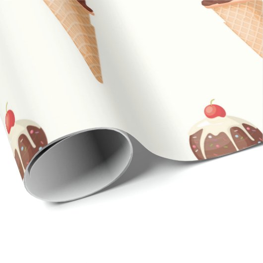 Papier Cadeau Cone de glace (Coin rond)
