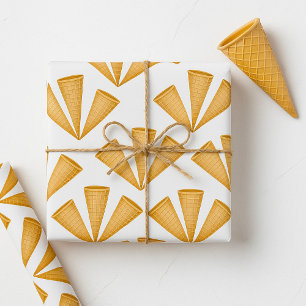 Papier Cadeau Cône de glace triple gaufre dessert d'été