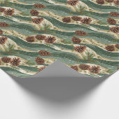 Papier Cadeau Cône de pin de fête (Coin)