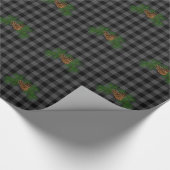 Papier Cadeau cône de pin gris et noir (Coin)