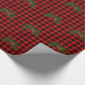 Papier Cadeau cône de pin rustique rouge rouge classique (Coin)