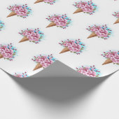 Papier Cadeau Cône rose Sakura crème glacée gaufre (Coin)