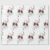 Papier Cadeau Cônes d'argent festifs (Plat)