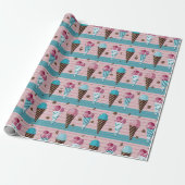 Papier Cadeau cônes de crème glacée (Déroulé)