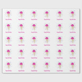 Papier Cadeau Cônes de glace rose (Plat)