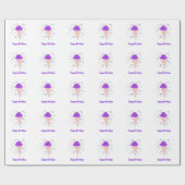 Papier Cadeau Cônes de glace violets (Plat)