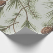 Papier Cadeau Cônes de pin et branches de Noël tendance (Coin)