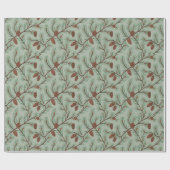 Papier Cadeau Cônes de pin et branches de Noël tendance (Plat)
