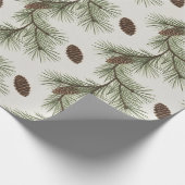 Papier Cadeau Cônes de pin et branches de Noël tendance (Coin)