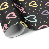 Papier Cadeau confetti bleu rose amour forme cadeau papier d'emb (Coin rond)