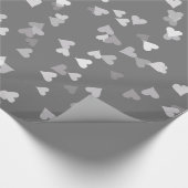 Papier cadeau confetti coeurs argentés (Coin)