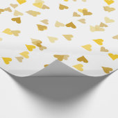 Papier cadeau Confetti Cœurs Dorés (Coin)