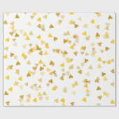 Papier cadeau Confetti Cœurs Dorés (Plat)