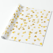 Papier cadeau Confetti Cœurs Dorés (Déroulé)