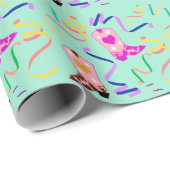 Papier Cadeau Confetti Confetti Mint (Coin rond)