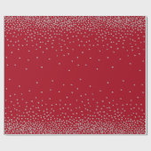 Papier Cadeau Confetti d'argent au-dessus de la couleur rouge fo (Plat)