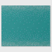 Papier Cadeau Confetti d'argent simple sur le festival Turquoise (Plat)