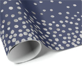 Papier Cadeau Confetti d'argent simple sur le style de vacances (Coin rond)