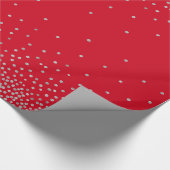 Papier Cadeau Confetti d'argent sur Cherry rouge style vacances (Coin)