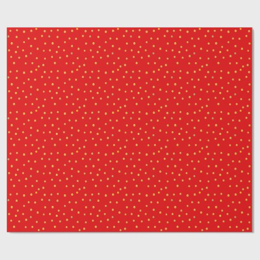 Papier Cadeau Confetti d'or en rouge (Plat)
