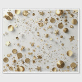 Papier Cadeau Confetti doré de luxe | Célébration élégante (Plat)