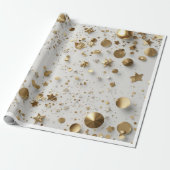 Papier Cadeau Confetti doré de luxe | Célébration élégante (Déroulé)