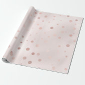 Papier Cadeau Confetti en or rose et en blanc (Déroulé)