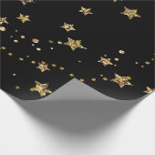 Papier Cadeau Confetti étoiles dorées parties scintillant brilla (Coin)